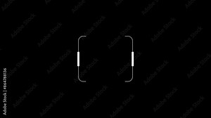 Digital video camera screen viewfinder frame animation template, video recorder user interface display film production