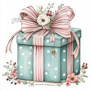 Blue Gift, Pastel Box, Chic Packaging, Pink Ribbon, Floral Bow, Gift Wrap, Holiday Present, Festive Decor, Elegant Gift - Etsy