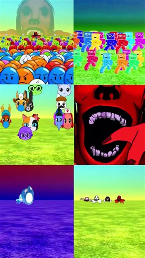6 MANY YOU VERITY MONSTERS RUN with PetaPeta Chickengun CHALLENGE #trend #roblox #animation #shorts