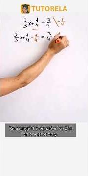 Solve 2/3x + 1/4 = 3/4: Find X Easily! #Math #LinearEquations(oneVariable)