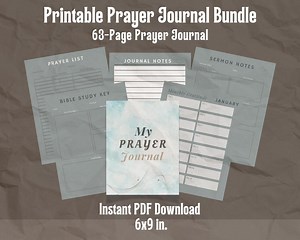 63 Page Prayer Journal Printable| PDF Digital Download| Bible Study Guide| Prayer Notes| Gratitude Journal| Prayer Planner - Etsy Canada