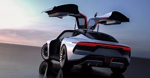 DeLorean's Alpha5 EV is a gull-winged sport coupe that does 0-88mph in 4.35s