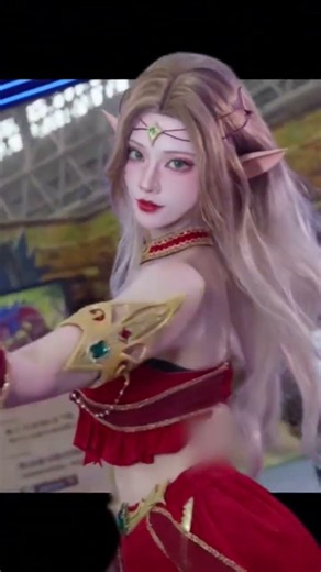"Leveling up from simple to legendary. 🔥 Red elf aesthetic hit different! 👑 #CosplayGirl #GlowUp