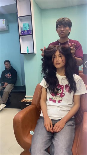 Hair cut Burgundy Global colour 💈