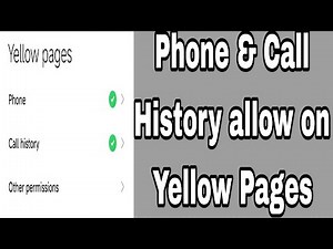Phone & Call History allow on Yellow Pages