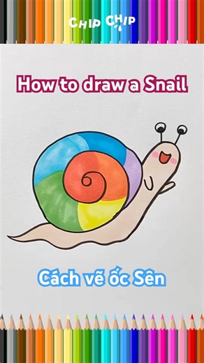 🐌 How to Draw a Rainbow Snail - Super Easy 🌈