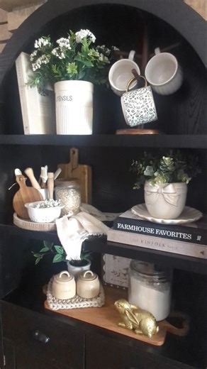 The Coziest Kitchen Shelf Styling 🤍 #cozyhome #homedecor #neutralhome