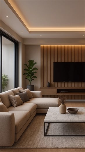 Contemporary Living Room Design | 4K Interior Visual l #shorts #home #livingroom #viral #trending