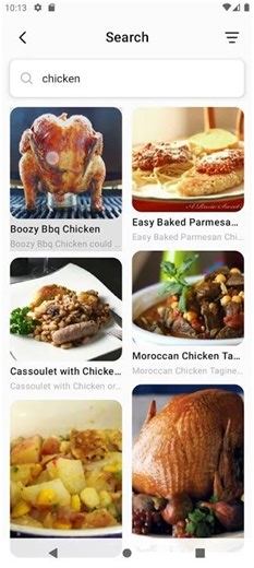 RecipesApp - мобильное приложение для просмотра рецептов с использованием Spoonacular API.