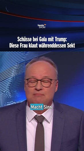 Schüsse bei Gala mit Trump: Diese Frau klaut währenddessen Sekt | heute-show #shorts