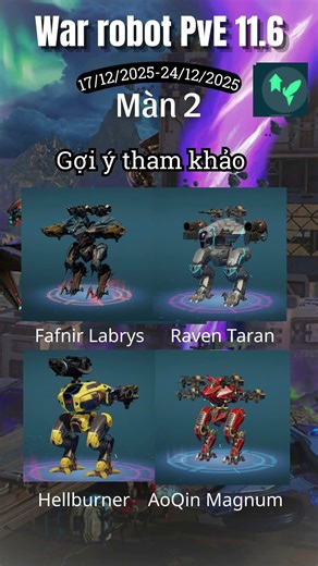 War Robot PvE Extermination 11.6 ( 17/12 - 24/12/2025) #warrobots #pve #fafnir