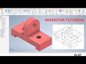 Autodesk Inventor part modeling Tutorial : Exercise 07 | Designing in 3D