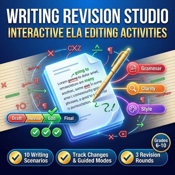 Writing Revision Studio - Interactive ELA Editing and Revision Activities
