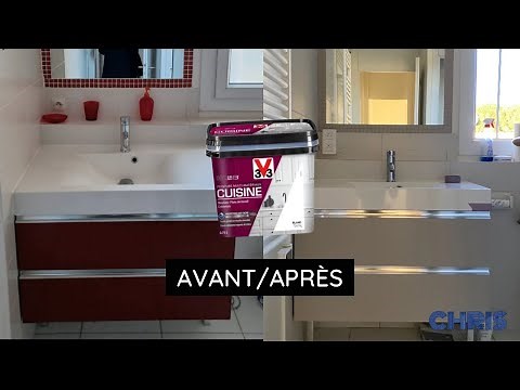 TEST ! Je test la peinture Multi-matériaux CUISINE V33 ! Avant/Après 🤩 RÉNOVATION Carrelage meuble