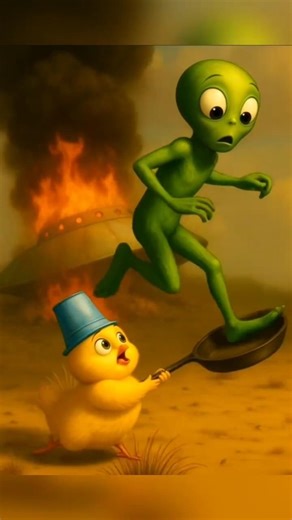 UFO Crashes – Chick Tries to Catch the Alien