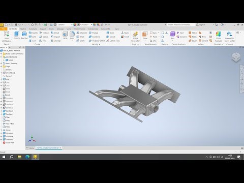 Inventor Tutorial V6 Engine : Intake Manifold [Part 19]