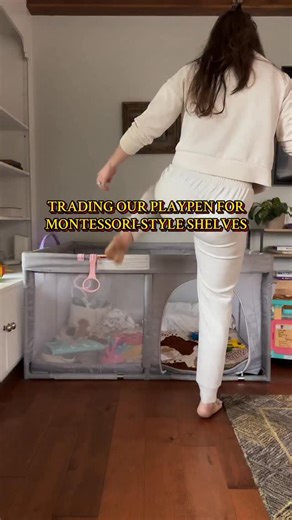 Mama D on Instagram: "GOODBYE PLAYPEN ✌🏻 Just upgraded our toddler play area with the most durable shelving from @guidecraft_official 💙 it’s the same quality as the toddler tower we love and it totally transformed our space. If you’re redoing your playroom, their shelves + toy storage are perfection. Code MAMAD10 stacks sitewide! #toddlerplayroom #montessoriplay #playroommakeover #toddlerorganization #montessoritoddler"