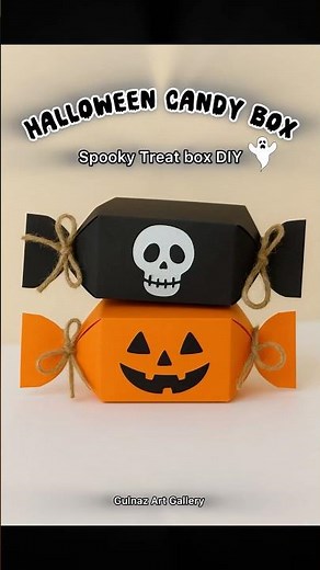 Cute Halloween Treat Box 💀 | Simple DIY Gift Idea #shorts #halloweencraft