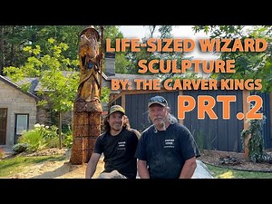 Expert Chainsaw Carvers Create Magical Wizard Sculpture for Private Residence Part 2