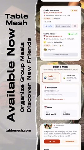 Your group chat is where dining plans go to die. 💀 TableMesh is where they actually happen. Watch how easy it is to host a table and rally the crew. 💻🍕 #tablemesh #techtok #productivityhacks #apprelease #groupchat