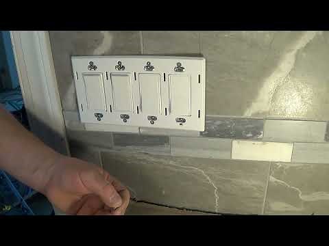 Lutron 4 gang screwless wall plate installation.