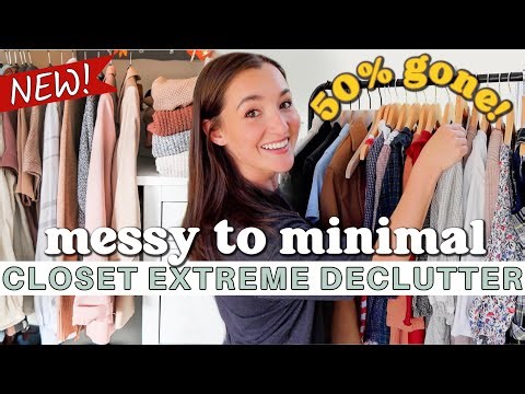 *Extreme* CLOSET DECLUTTER | Messy To Minimal Mom | CAPSULE WARDROBE & simple clothing organization