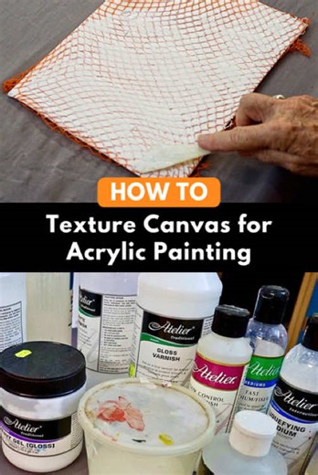 How to add texture to your abstract paintings using modeling paste and simple, cheap items around your home. Let’s create texture canvas pieces, ready for acrylic painting. We'll be using modeling paste, also known as moulding paste. For our first texture example we are using an onion bag. ⚠️ Keep in mind you must work QUICKLY. Modeling paste (moulding paste) is a type of glue and is an acrylic based medium. Do not let this medium dry with the mesh still on it, or it won't come off. This can be 