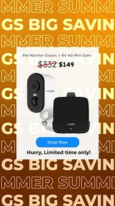 Tired of worrying about your pet while you're on the road? 🚐 The Waggle Pet Monitor keeps your pet safe indoors, alerting you to temperature changes, while the RV 4G Mini Cam protects the outside with 4G-powered video and motion detection. Grab both and experience peace of mind wherever you go. | Waggle