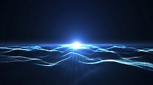 Abstract concepts internet network connection with polygons, dots and lines with dark blue background, center focus. Animation 4k, 3d rendering.