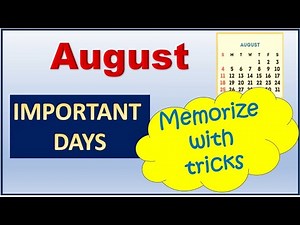 August Important Days Trick || Memorize August important days - STORY | MCQ August Days