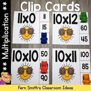 Multiplication Clip Cards