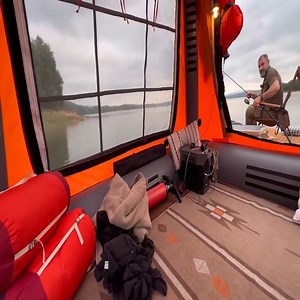 3.1M views · 10K reactions | WE BUILT A TERRACE ON OUR FLOATING TENT l 24 Hour Camping on the Lake camping survival bushcraft outdoors.#camping #survival #bushcraft #outdoors.#BullBikers #Megadoors | Megadoors • მეგადორსი | Facebook