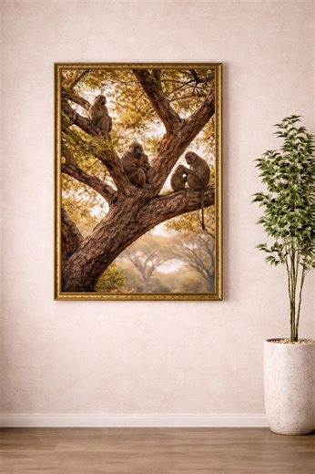 Monkey Wall Art Printable Wildlife Nature Animal Wall Decor - Etsy