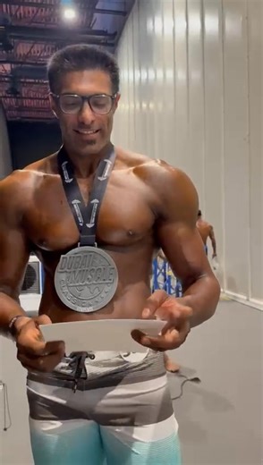 My son winning a medal in the Dubai muscle competition | Pradeep Kumar