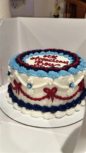 Custom Baby Shower Cake | Red White & Blue "All American Boy" Theme