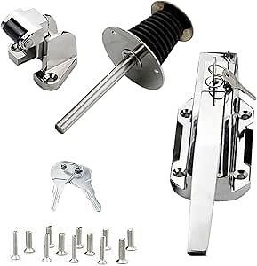 Walk in Cooler Door Closer,Freezer Door latches Commercial Door Handle, Walk in Cooler Door Closer Complete Latch Kit,Release Handle Offset -1/8 in to 1/4 in(Flush)
