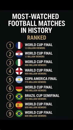 Most Watched Football Matches in History — All Time Record Games