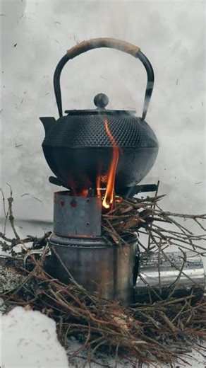 Cozy Winter Campfire in the Snow 🌲🔥