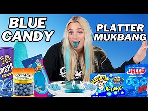 BLUE CANDY PLATTER ASMR MUKBANG