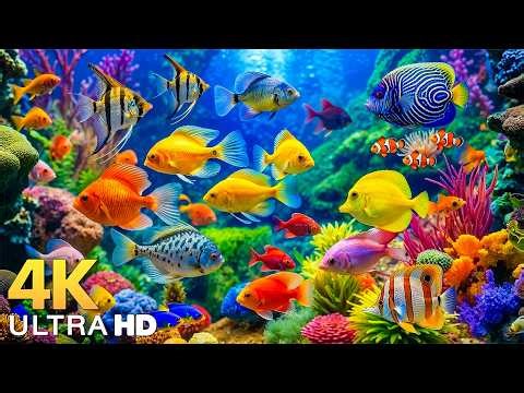 DREAM AQUARIUM 4K - Marine Life, Sea Animals and Coral Reef Fish Tank Sounds for Deep Sleep #15