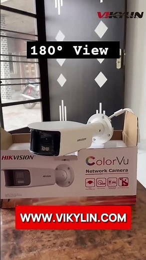 Hikvision 8MP 4K Dual-Lens Panoramic ColorVu IP Camera with Strobe & Two-Way Audio