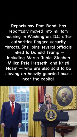 Officials Retreat Behind Military Base Walls #PamBondi#BreakingNews#USA#WashingtonDC#PoliticalNews🚨
