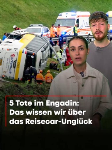 🇨🇭👮 Ein schwerer Busunfall hat am Donnerstag im Unterengadin fünf Menschen das Leben gekostet. Ein niederländischer Reisecar kam zwischen Zernez und Susch von der Strasse ab und stürzte neben einer Baustelle von der Strasse. Das wissen wir. • #schweiz #unglück #busunfall #engadin