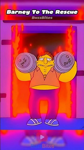 Barney To The Rescue #simpsons #shorts #funny