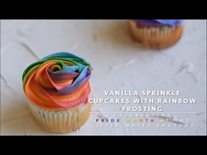 Vanilla Sprinkles Cupcakes with Rainbow Frosting