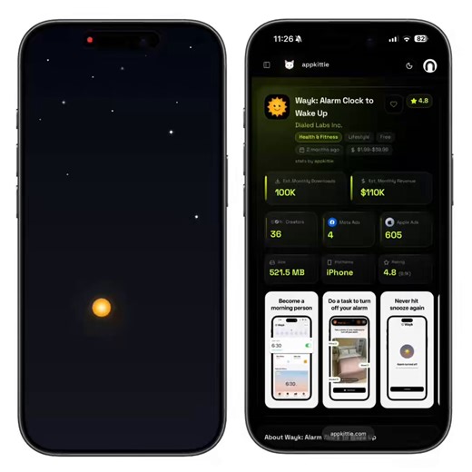 This alarm app where you have to complete a mission to turn it off is making $110,000/monthIts onboarding is a conversion machine:41 screens + hard paywall + 81% off if you close it