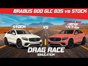 Brabus 600 GLC 63S AMG vs Stock | Drag Race | 1/4 Mile | 0-60 | Visualizer