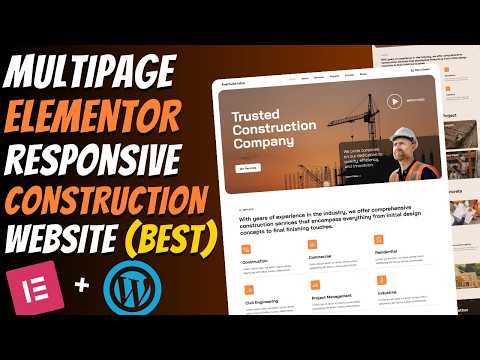 Build a Multipage CONSTRUCTION Website in WordPress ELEMENTOR 🔥 Full Tutorial 2026 (No Coding)