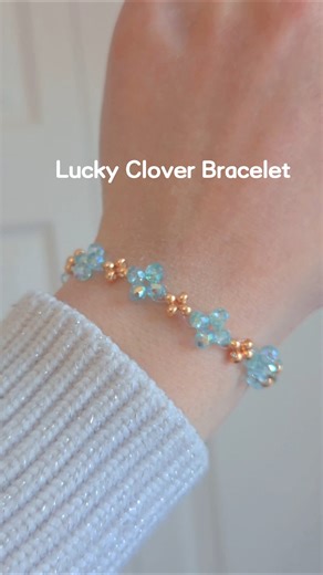 Easy Lucky Clover Bracelet tutorial! #beads #diy #clover #bracelet