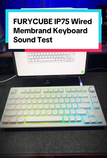 FURYCUBE IP75 Wired Membrand Keyboard Sound Test #tinoreviews #furycube #keyboardasmr #tiktokshopjumpstartsale #tiktokshopcreatorpicks